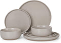 Stoneware Dinnerware Set for 2 - 6-Piece Speckled Cream Plates & Bowls