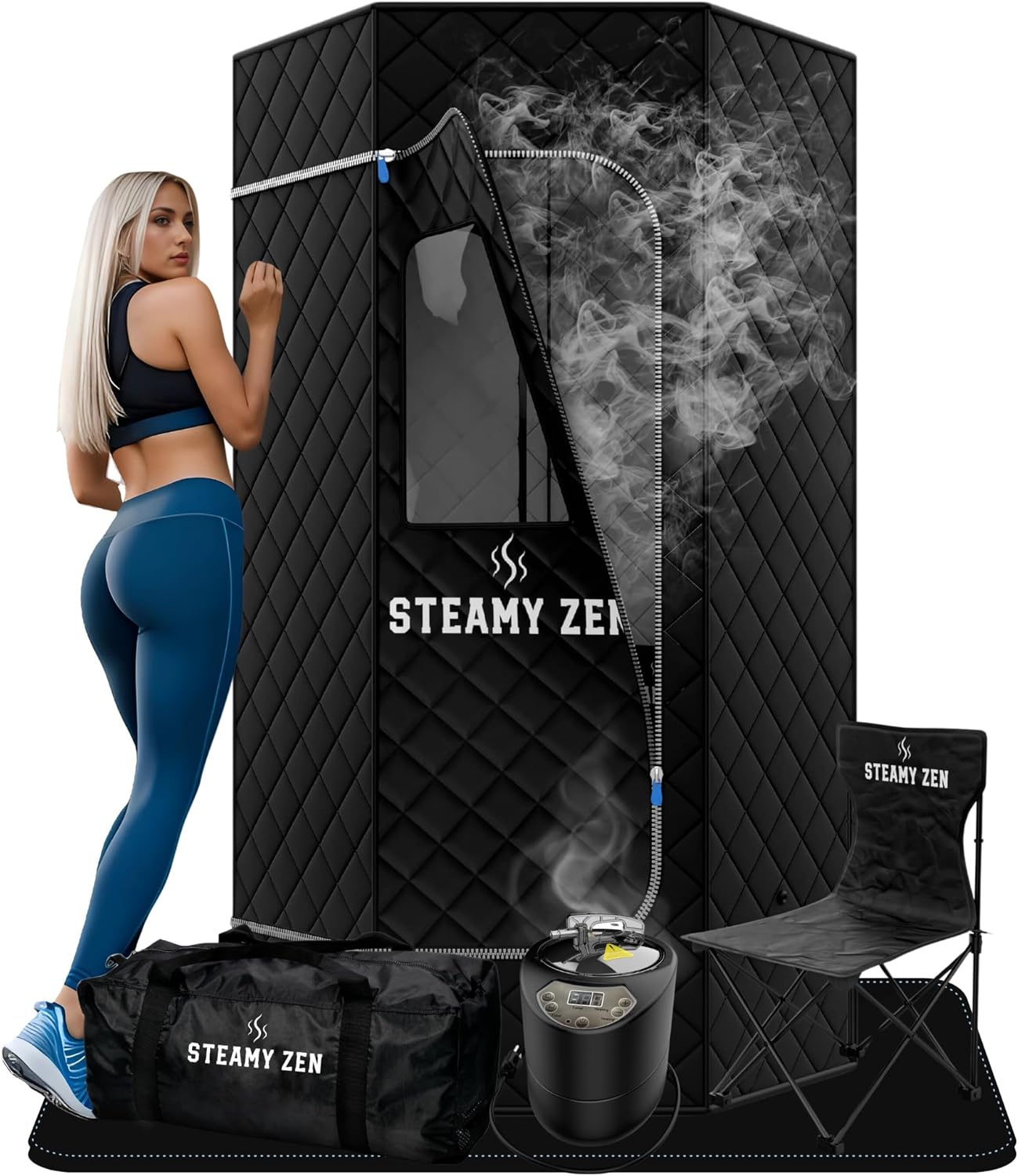 Portable Large Home Steam Sauna - 3L Steamer, Remote, Chair