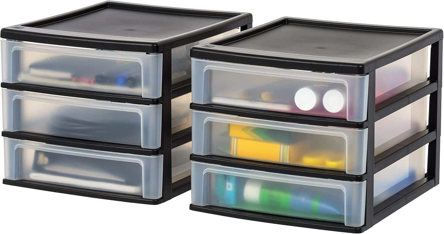 IRIS Stackable Desk Drawer Organizer 2-Pack: Perfect for Small Spaces