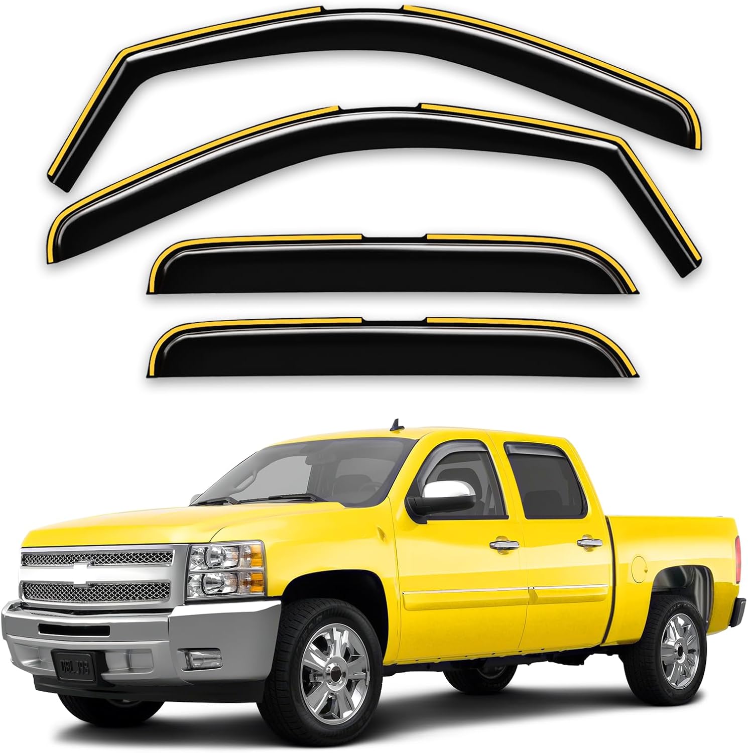 in-Channel Window Rain Guards for Chevy Silverado & GMC Sierra