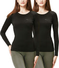 DEVOPS Women's 2 Pack Thermal Baselayer Long Sleeve Shirts - Warm