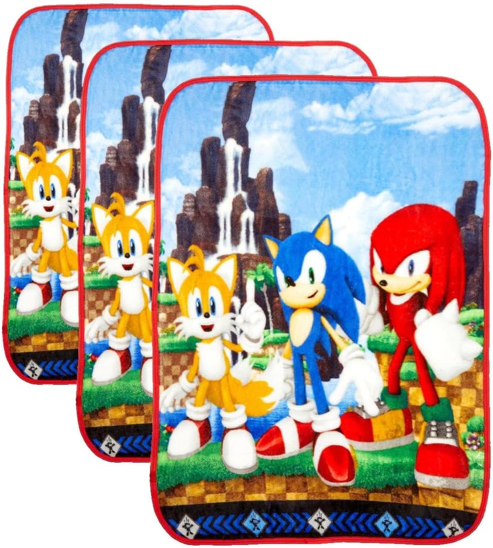 Sonic The Hedgehog Kids Bedding Super Soft Silk Touch Throw