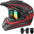 Youth Motocross Helmet Red M - Full Face Off-Road Set