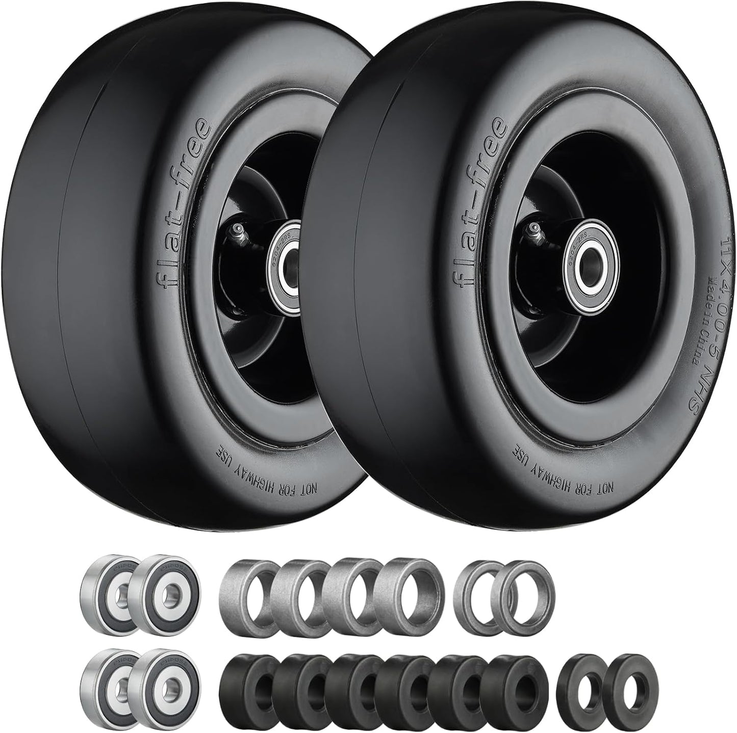 11x4.00-5 Flat Free Lawn Mower Tires for Zero Turn Mowers