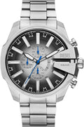 48mm Mega Chief Stainless Steel Men's Watch - Black Silver Dial