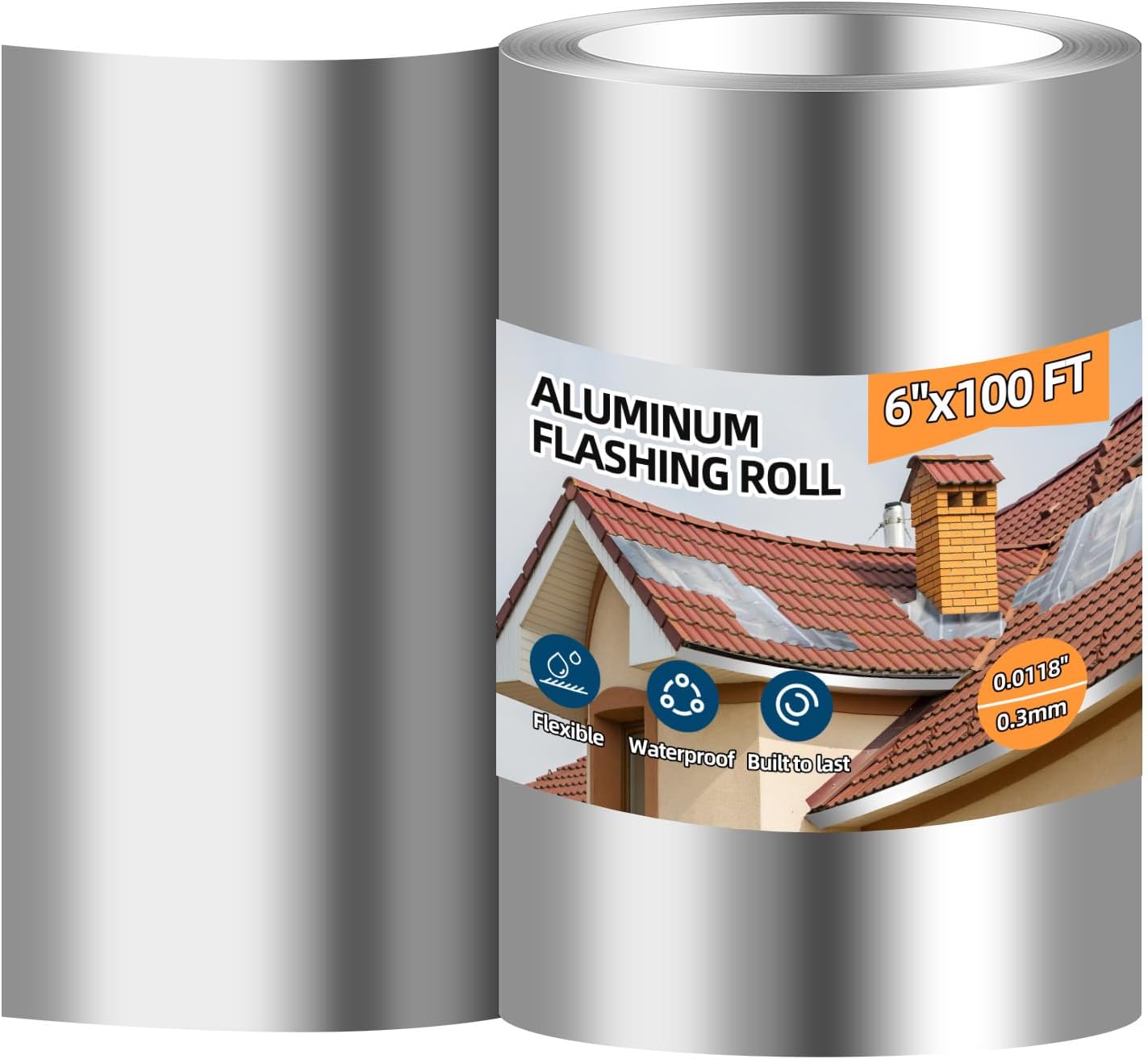 Aluminum Roll Flashing for Roofing and Garden Projects, 6ft' x 100ft
