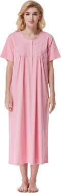 Keyocean Women Nightgowns Short Sleeve 100% Cotton Nightdress