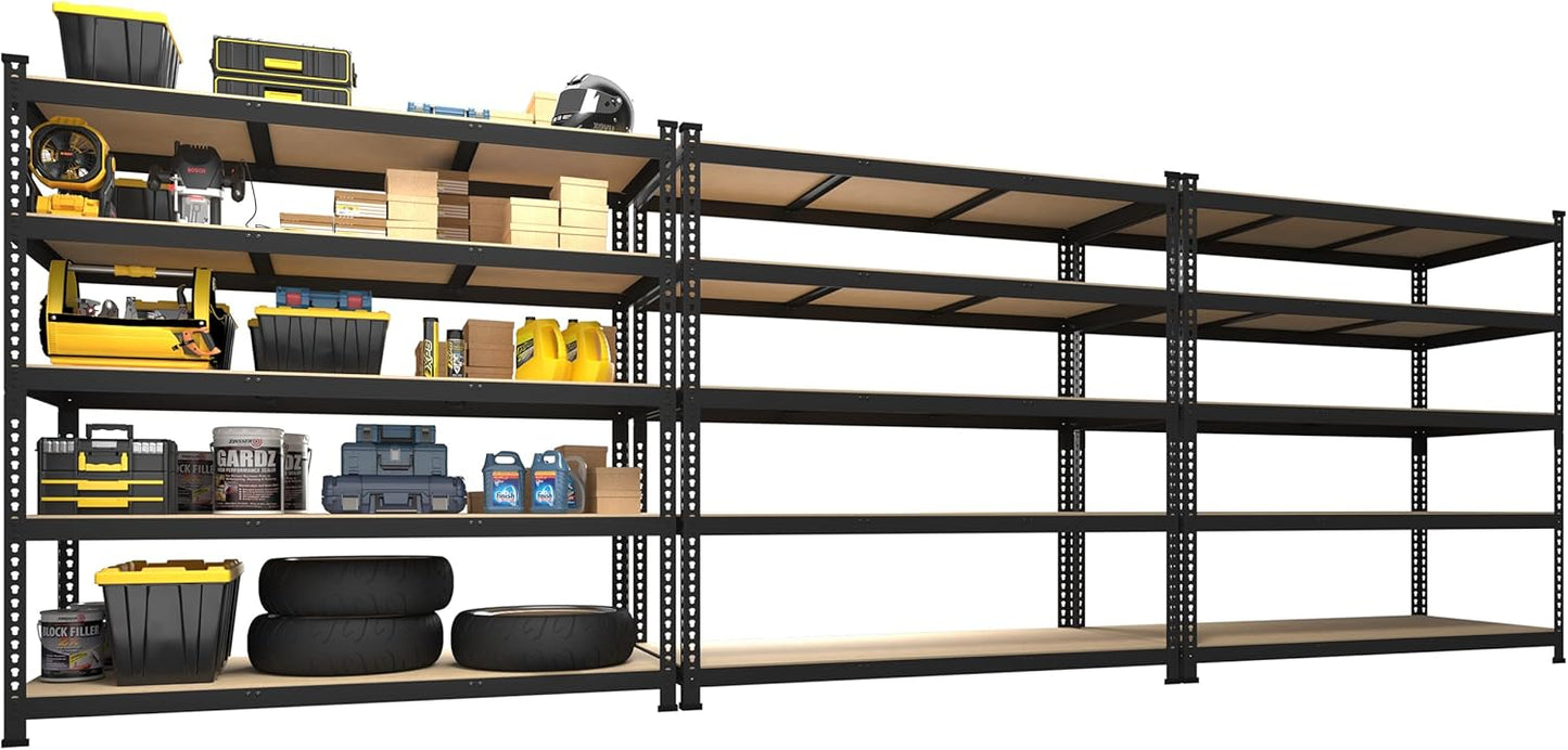 Heavy Duty Adjustable 5 Tier Garage Storage Shelves - 47in W x 18in D