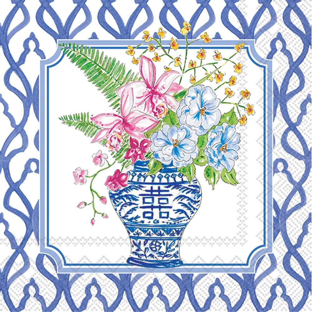 Charming 3-Ply Floral Cocktail Napkins
