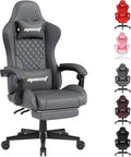 Gaming Chair Office Chair with Footrest and Pocket Spring Cushion