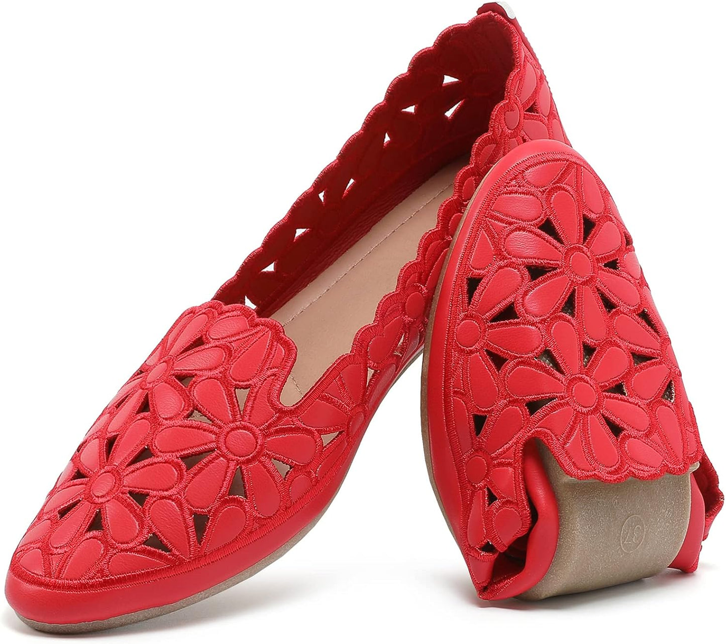 Floral Ballet Flats for Women - Comfortable Slip On Dress Shoes