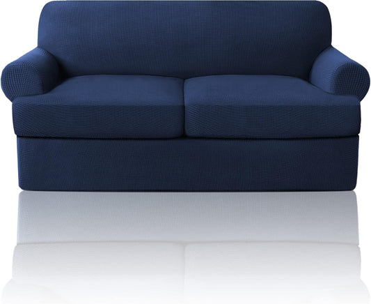 PrinceDeco T Cushion Loveseat Slipcover for 2 Cushion Sofa