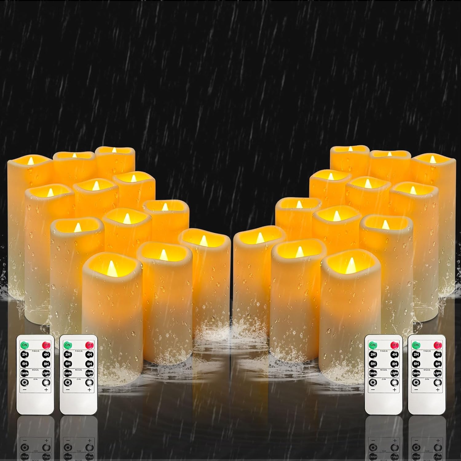 YIWER Waterproof Flameless Candles Set of 24 for Every Occasion