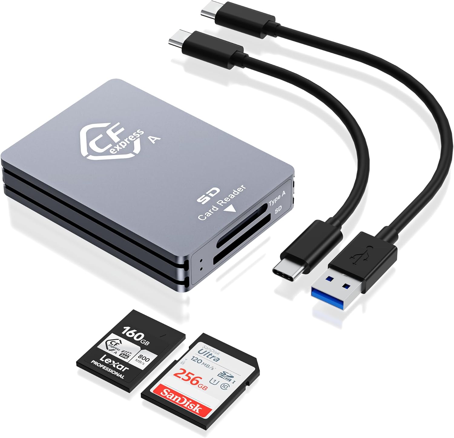 CFexpress Type A/SD Dual Slot Card Reader for Photographers