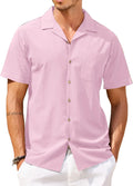 COOFANDY Mens Hawaiian Shirt Short Sleeve Button Down - Breathable all