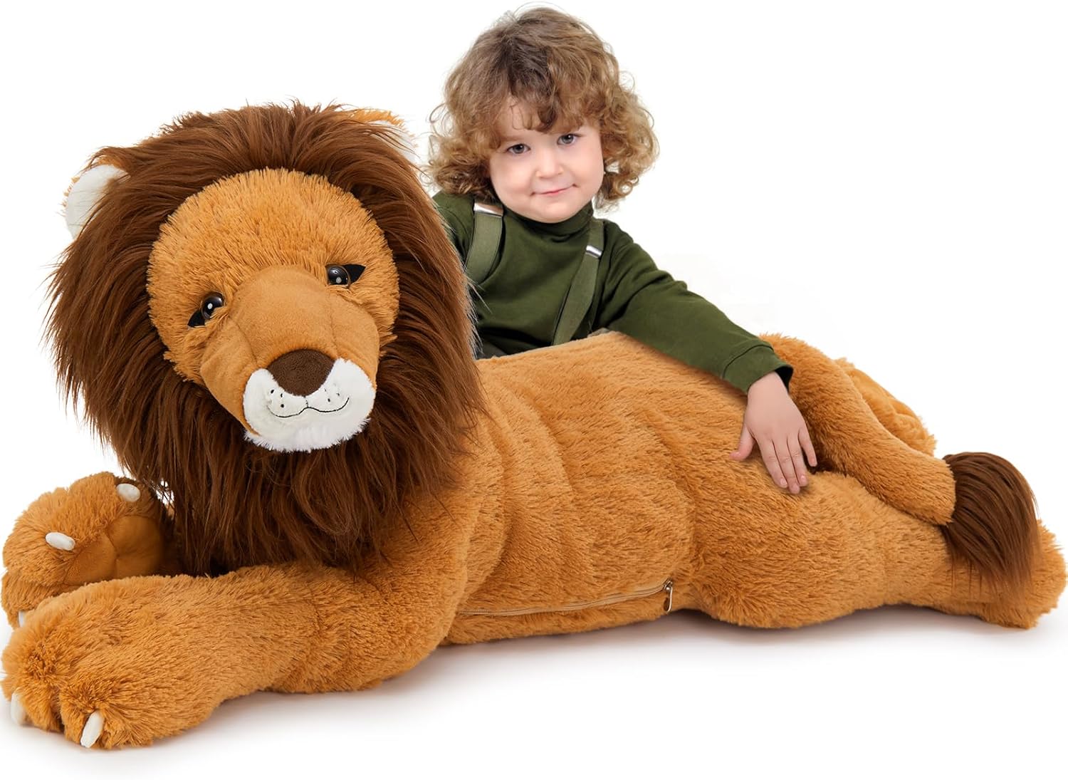 Giant Lion Stuffed Animal Pillow for Kids and Home Decor