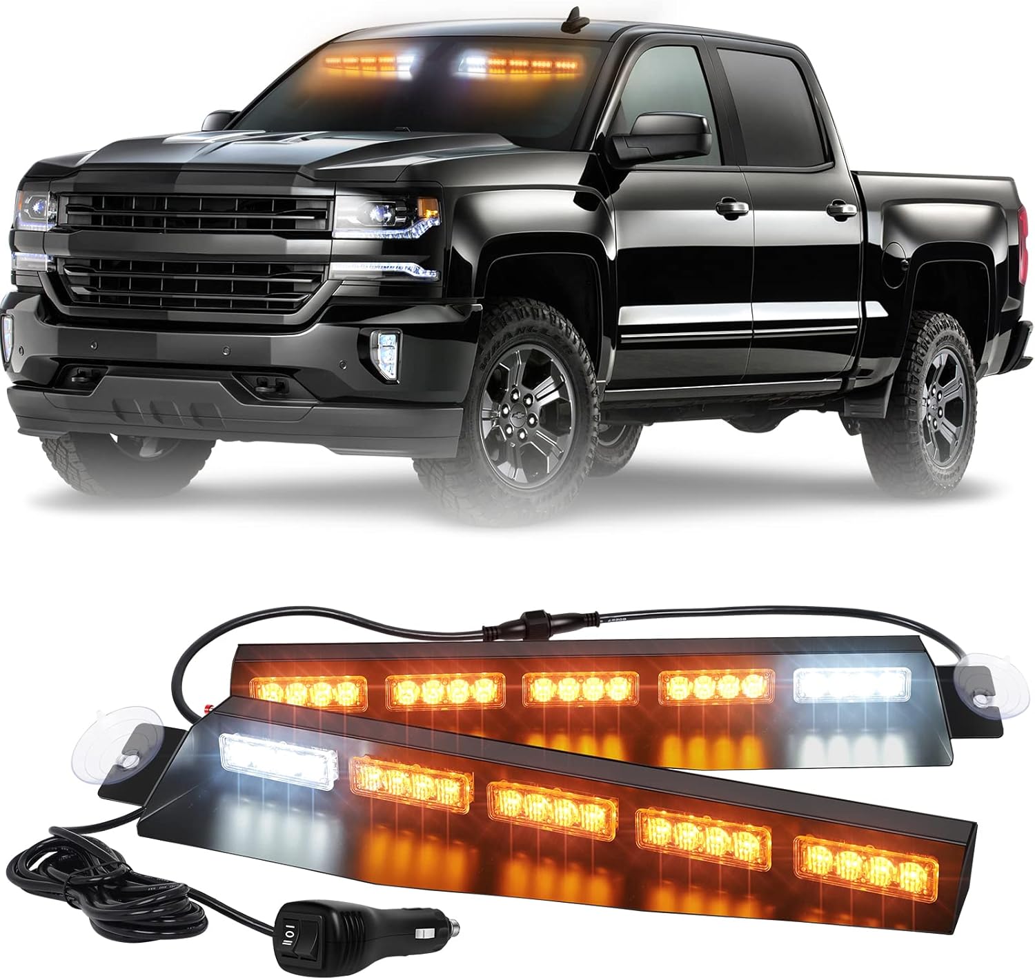 XRIDONSEN Emergency Visor Lights Bar for Safety and Visibility