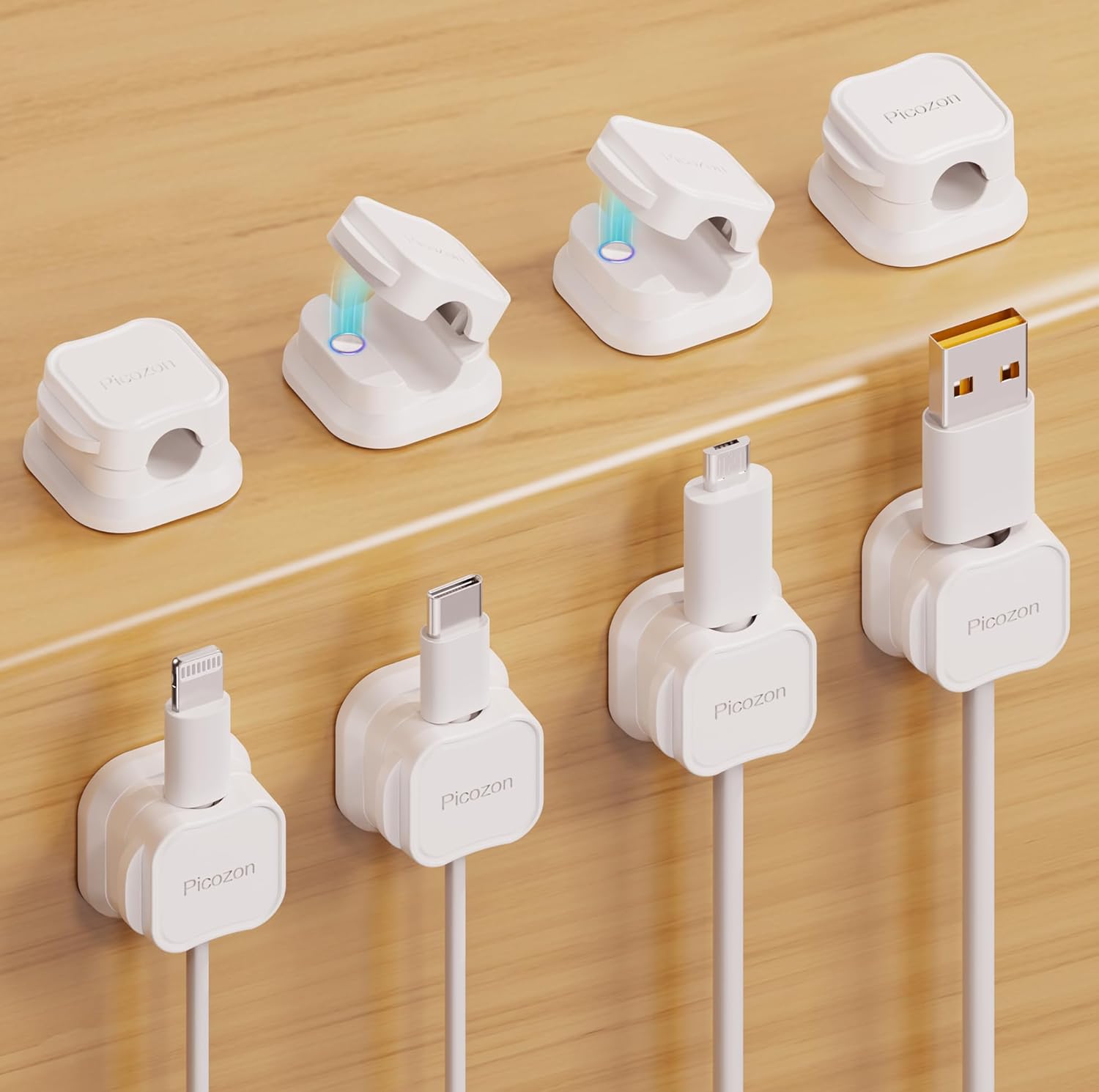 Picozon Magnetic Cable Clip Organizer - Tidy Cables with Ease