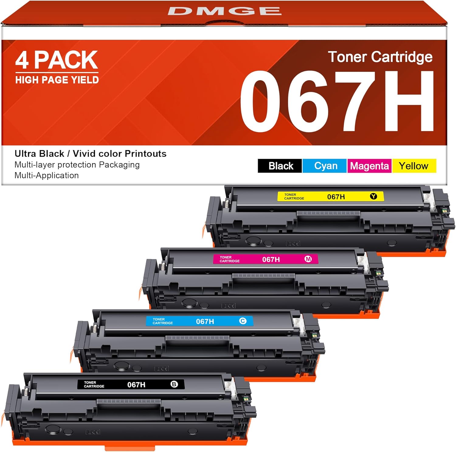 High Yield 067H Toner Cartridge Set for Canon Printers - 4 Pack