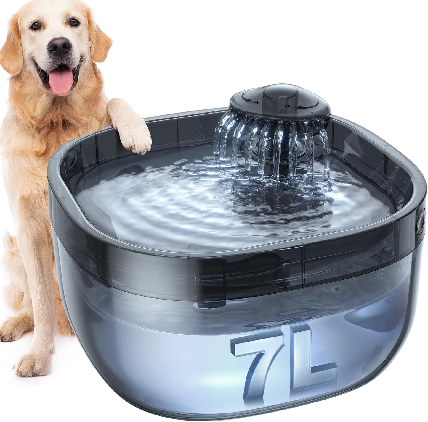 7L Dog Water Fountain for Large Dogs with Ultra Quiet Pump