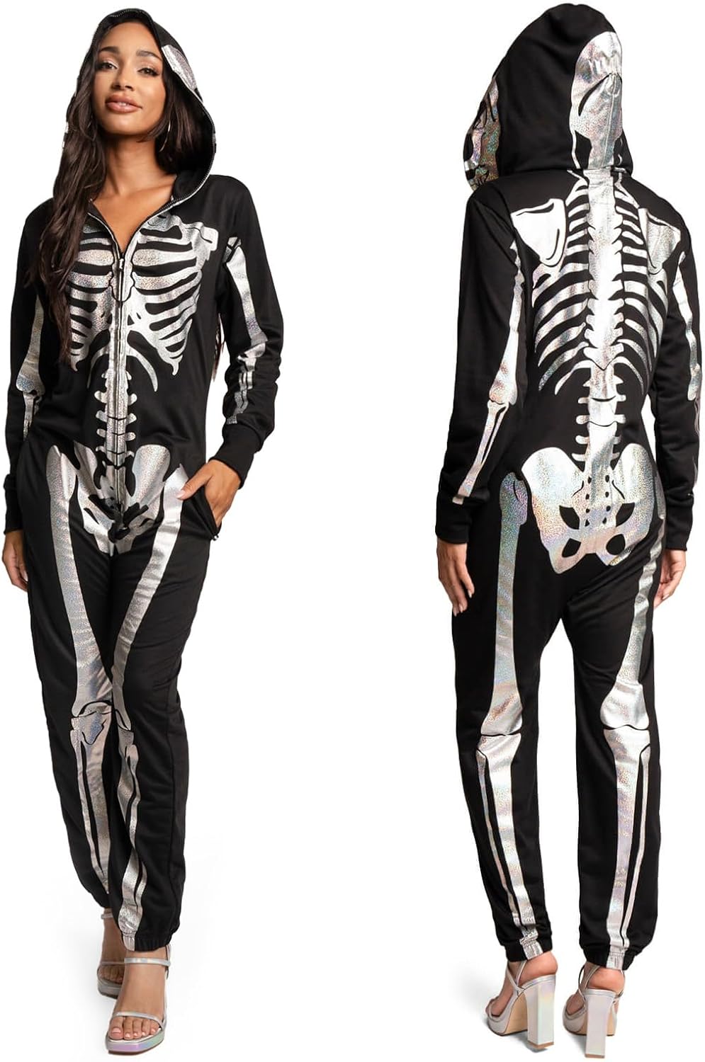 Tipsy Elves Skeleton Costume for Women - Comfy Jumpsuit Fun