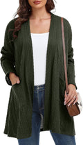 Plus Size Cardigan Long Sleeves Open Front Sweater - Lightweight