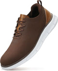 Mens Mesh Oxford Lace Up Sneakers - Lightweight Thick Sole Comfort