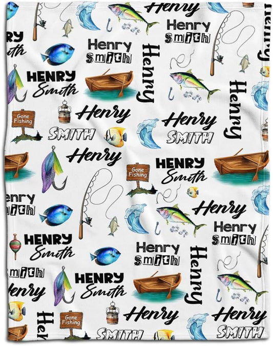 Personalized Fish Blanket | Custom Fishing Accessory