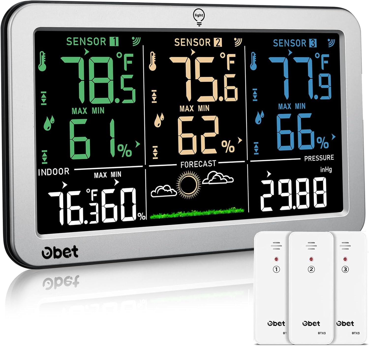 Weather Stations with 3 Sensors for Accurate Indoor Outdoor Readings