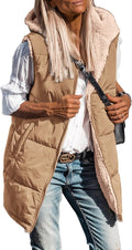 PRETTYGARDEN Womens Reversible Long Fleece Vest - Warm