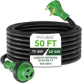 RVGUARD 30 Amp 50 ft RV Power Extension Cord - Heavy Duty Green