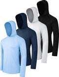 Men's Long Sleeve Fishing Hoodies UPF 50+ Sun Protection - 4 Pack