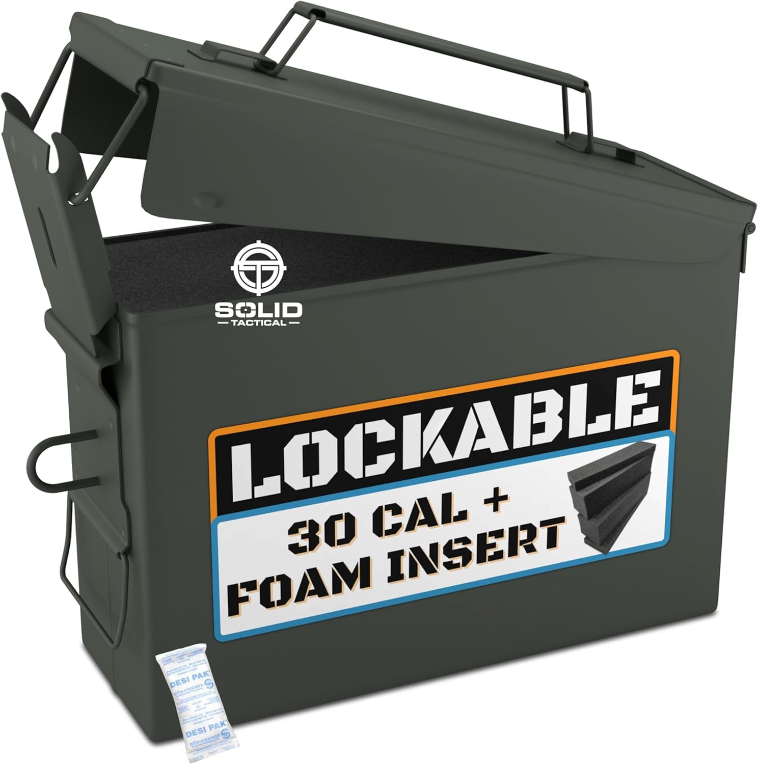Lockable 30 Cal Metal Ammo Storage Box for Secure Storage