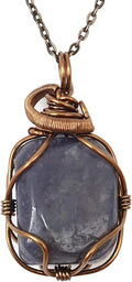 Reiki Crystal Necklaces - Handmade Reversible Sapphire Pendant