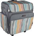 Everything Mary Rolling Scrapbook Tote Grey Stripes - Portable Craft