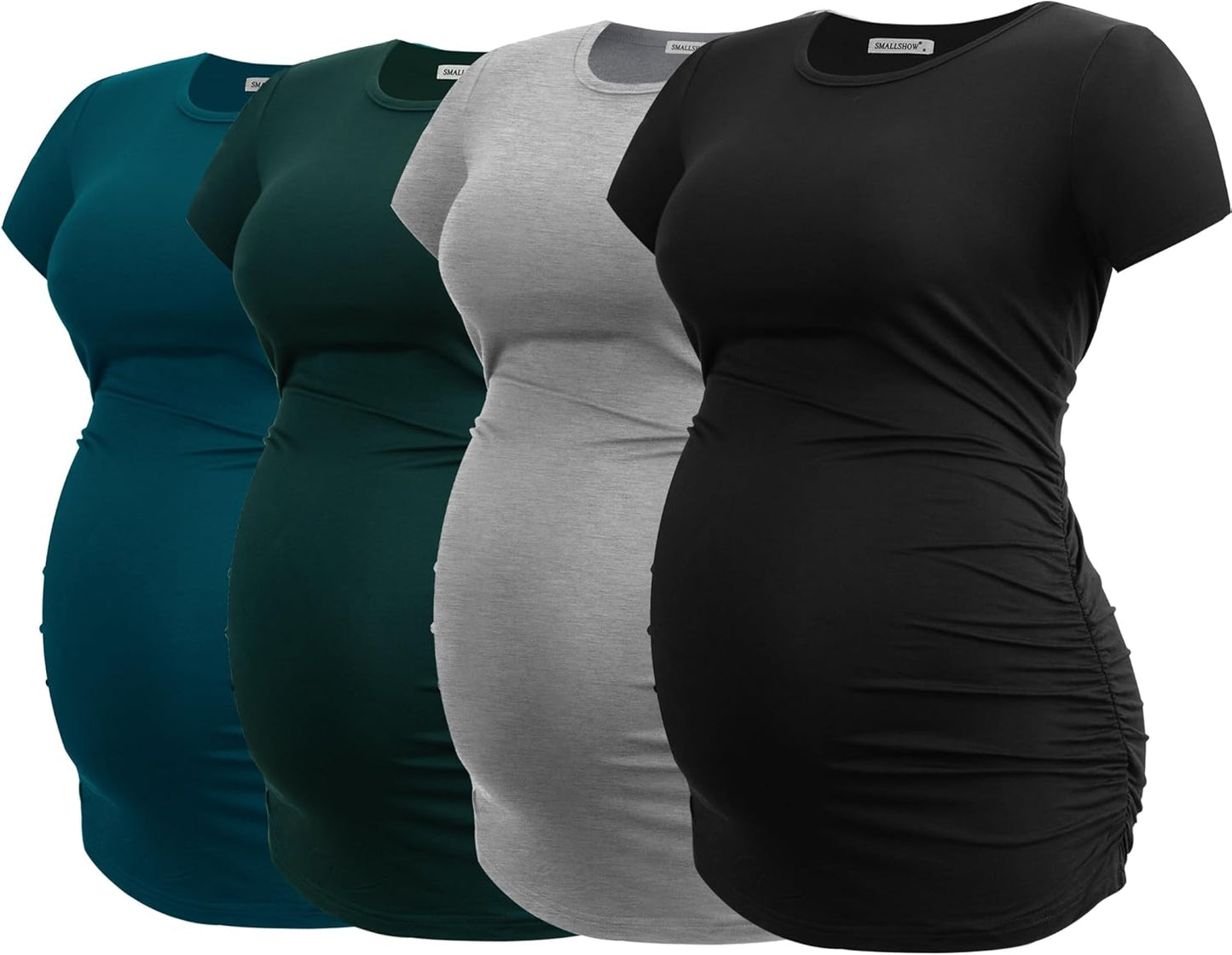 Smallshow Women's Maternity Shirts 4 Pack for Every Stage
