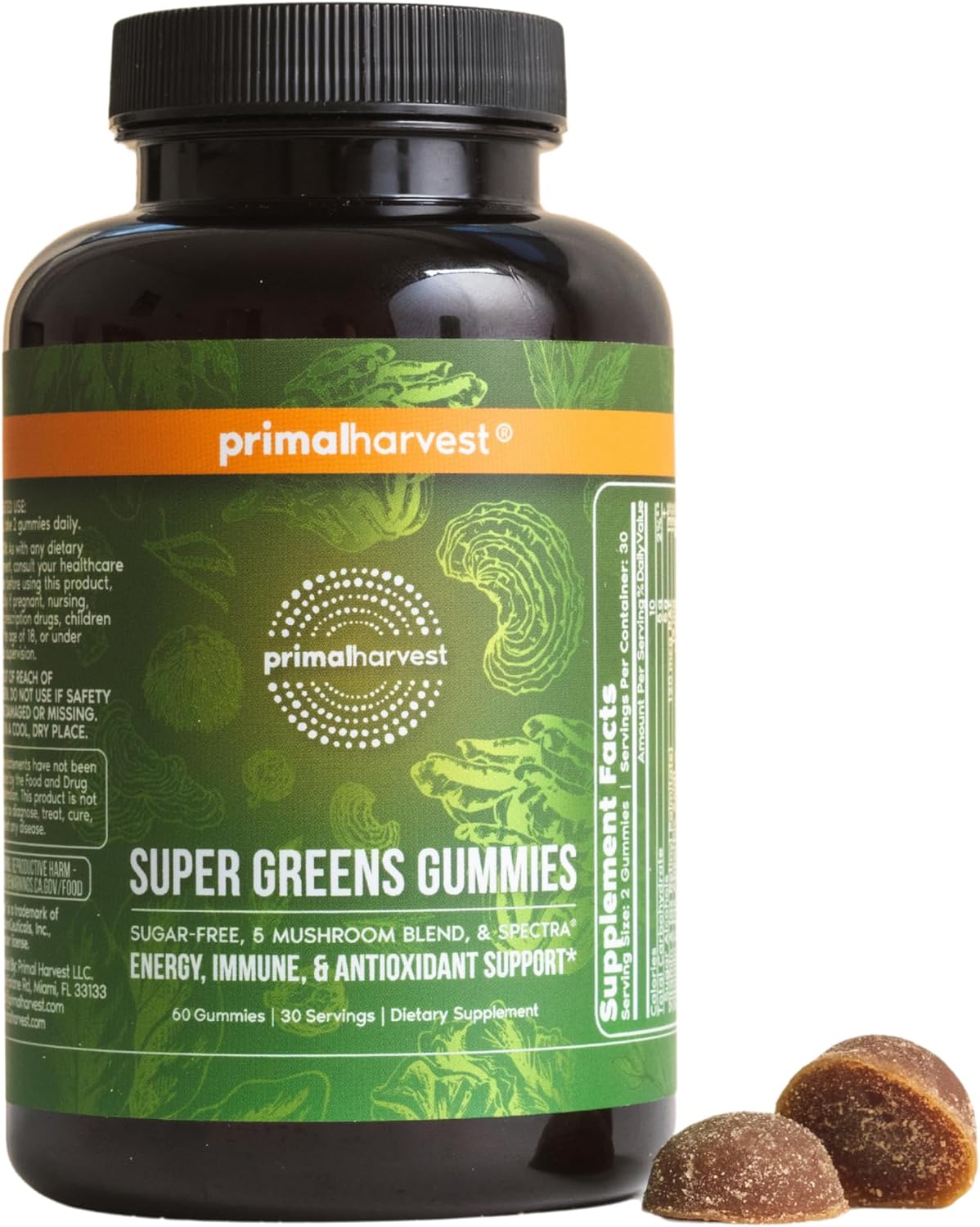 Primal Harvest Super Greens Gummies for Energy & Immune Support