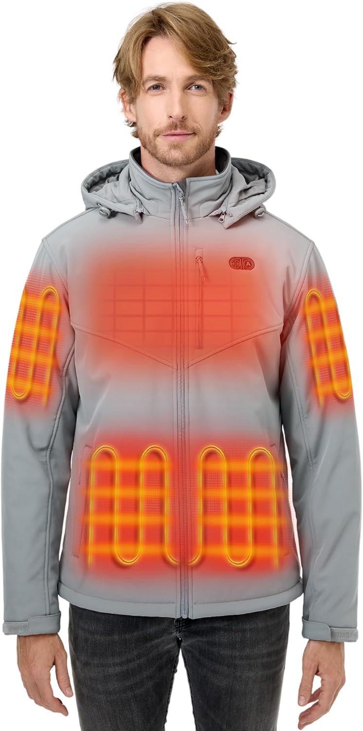 ORORO Men's Dual Control Heated Jacket with 5 Heat Zones