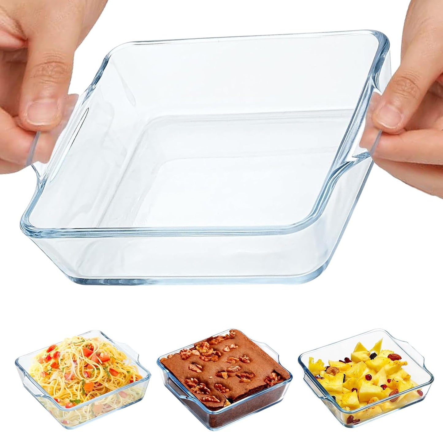 Set of 2 Glass Baking Pans - Individual Portions, Versatile Usage