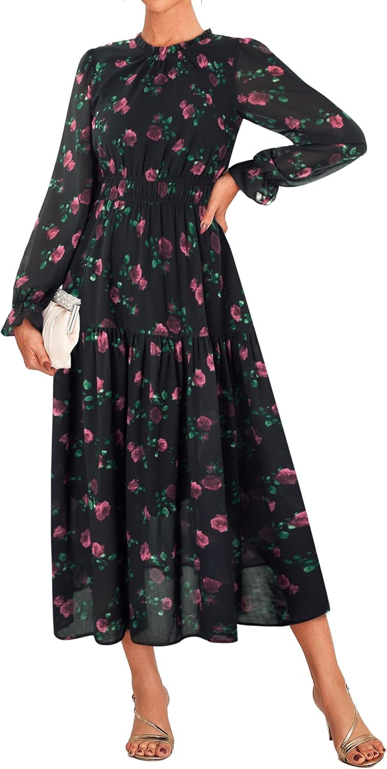 Flowy Chiffon Maxi Dress for Weddings and Gatherings