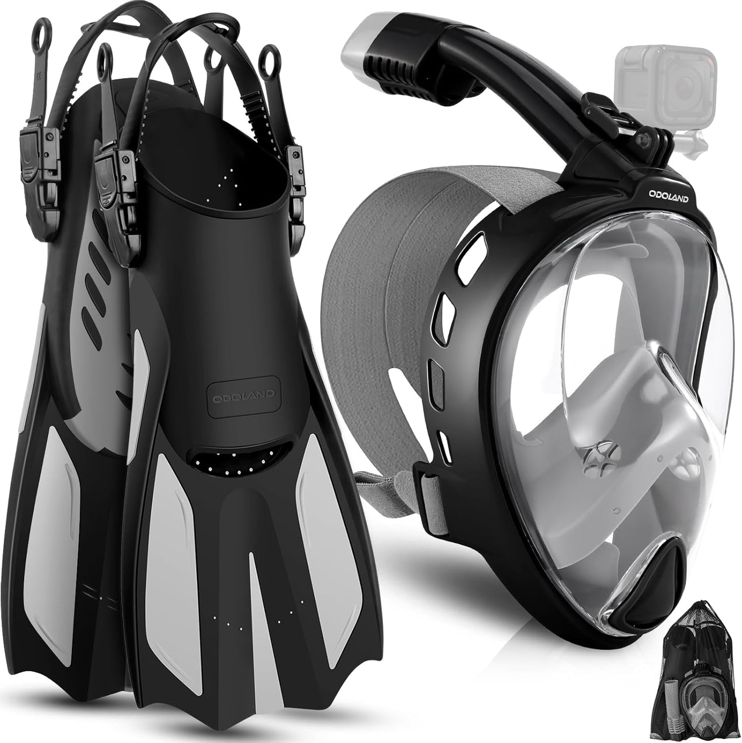 Odoland Full Face Snorkel Mask Package for Adults and Youth