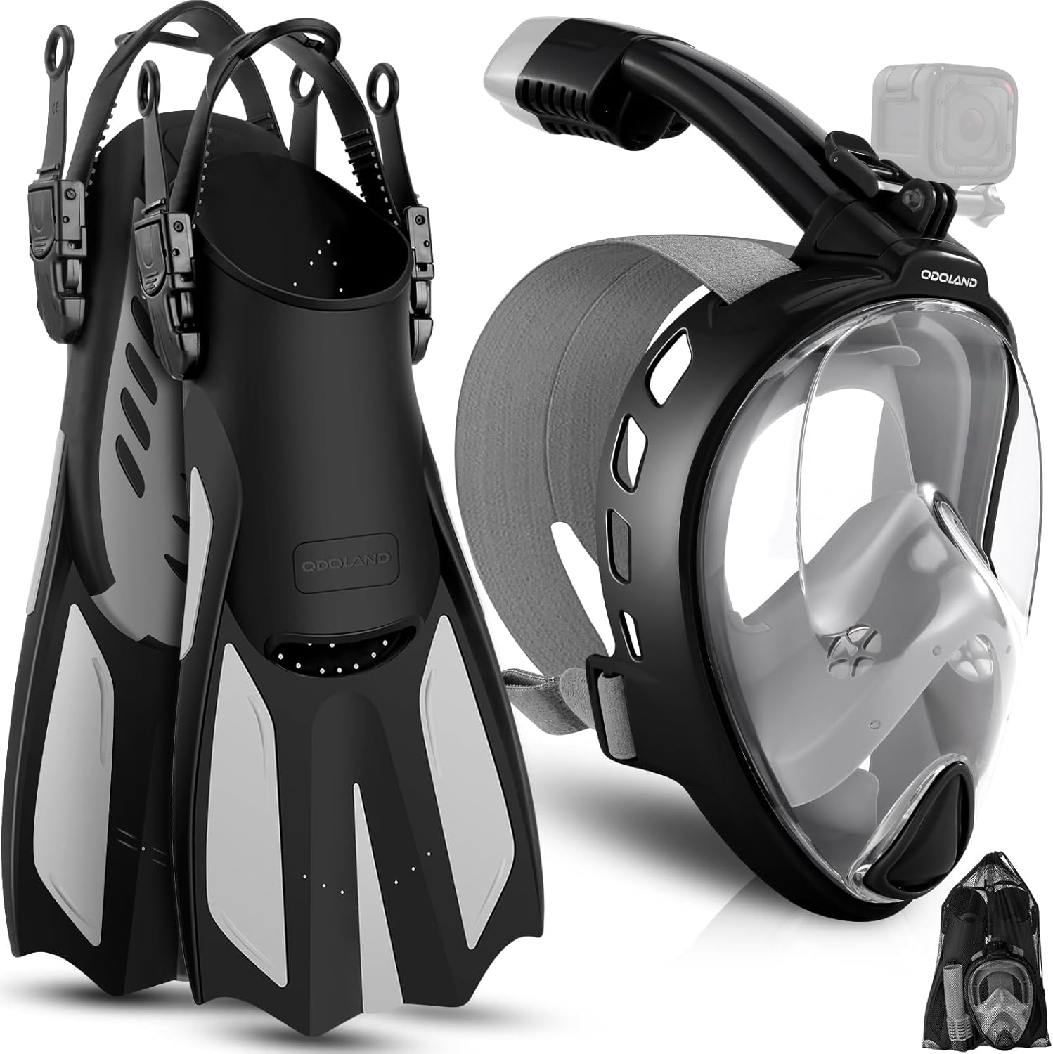 Odoland Full Face Snorkel Mask Package for Adults and Youth