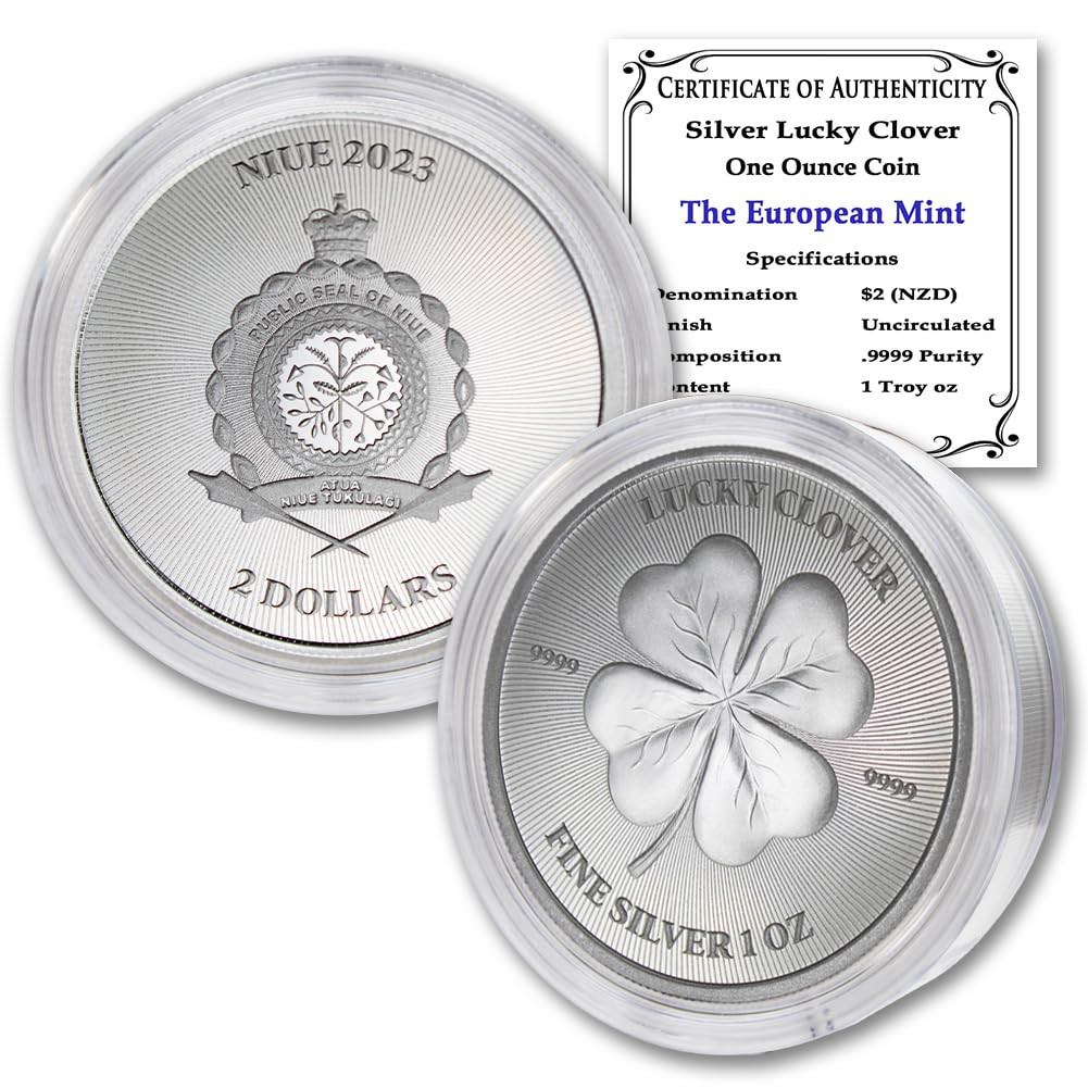 2023 1 oz Silver Lucky Clover Coin Brilliant Uncirculated Quality