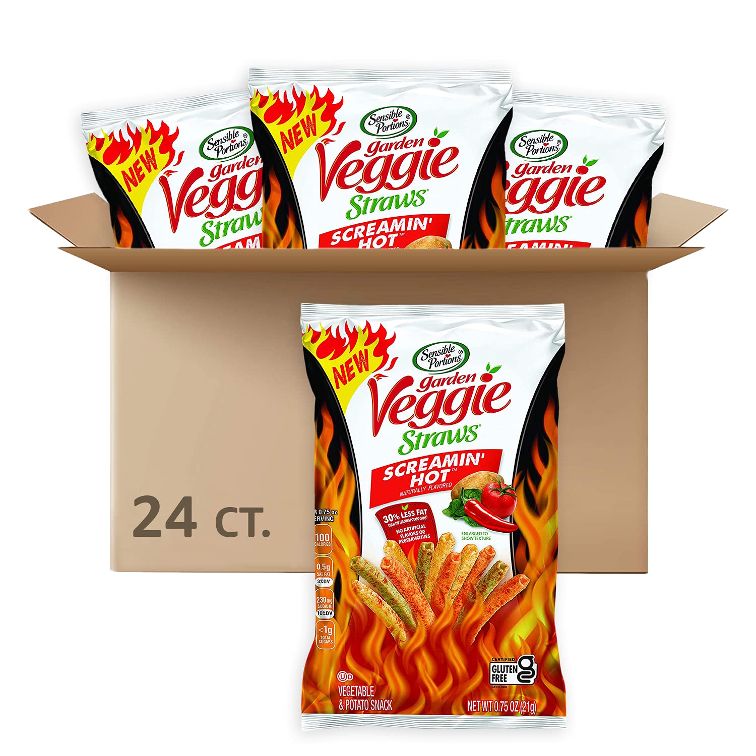 Sensible Portions Garden Veggie Straws Screamin' Hot Snack Review