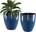 10 in Plant Pots Set of 2 - Durable Indoor and Outdoor Planters