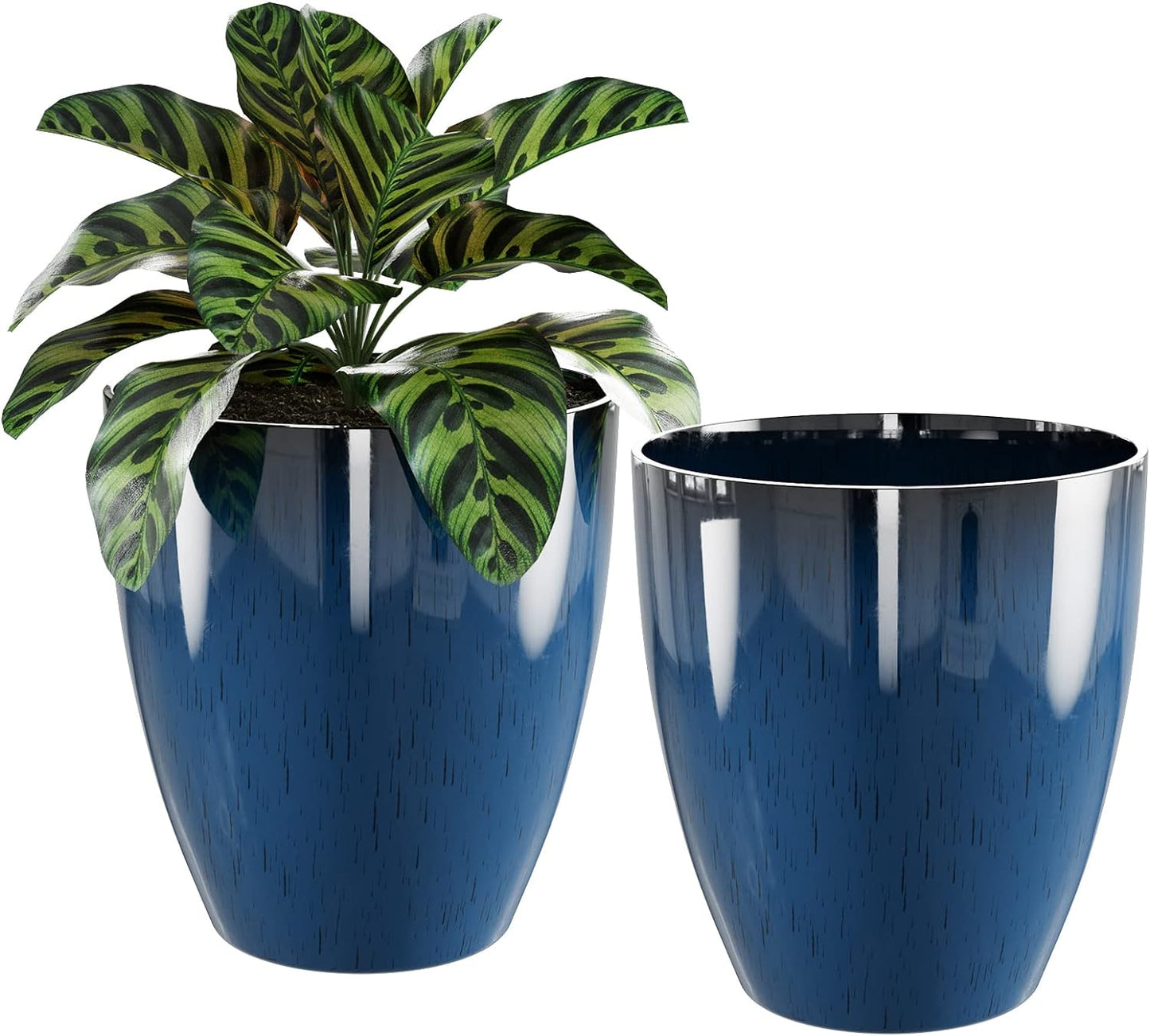 QCQHDU Plant Pots Set of 2, 10 Inch Decorative Planters