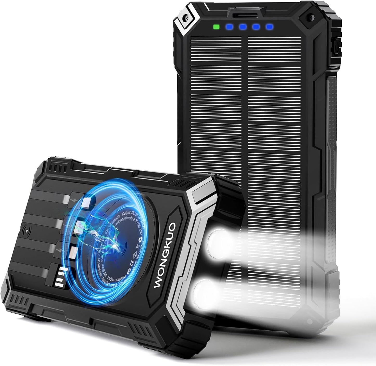 WONGKUO Solar Charger Power Bank - 49800mAh for Outdoor Use