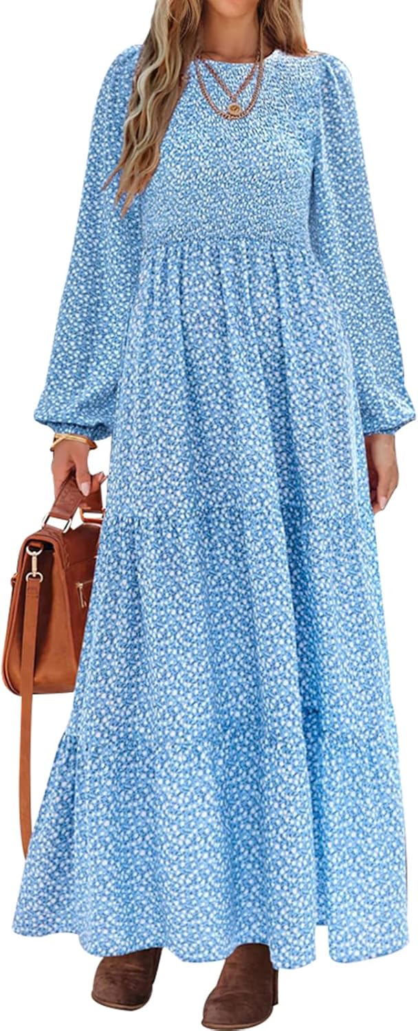PRETTYGARDEN Women's Floral Maxi Dress for Casual Elegance