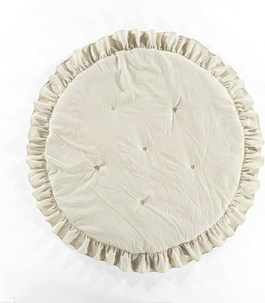Lush Decor Baby Round Ruffle Play Mat for Safe Playtime