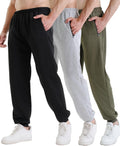 3 Pack Sweatpants for Men Athletic Joggers with Zipper Pockets Jewelry